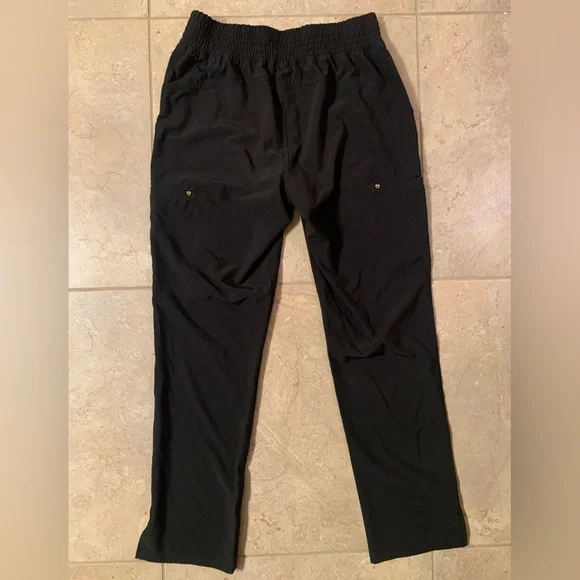 🖤 Heart Soul Women’s Black Scrub Cargo Pants Straight Leg Gold Heart Size Medium - Picture 3 of 14